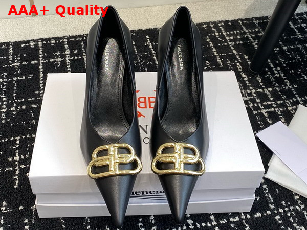 Balenciaga Square Knife BB 80mm Pump in Black Calfskin Replica