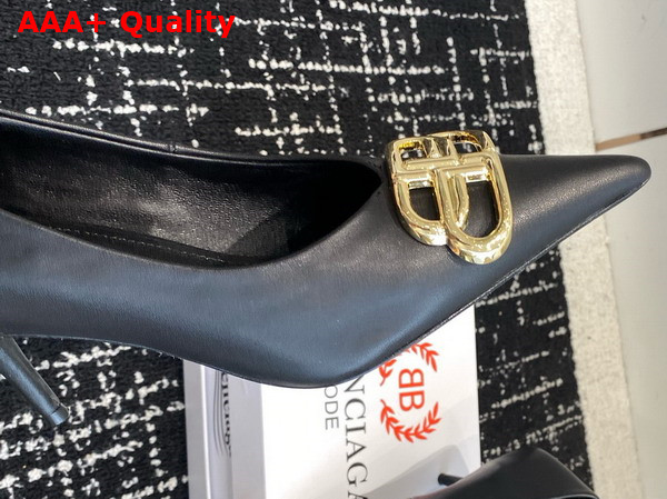 Balenciaga Square Knife BB 80mm Pump in Black Calfskin Replica