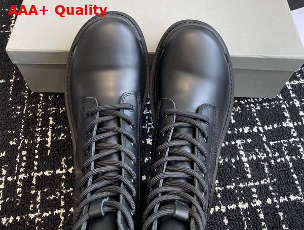 Balenciaga Strike Lace Up Boot in Black Matte Calfskin Replica