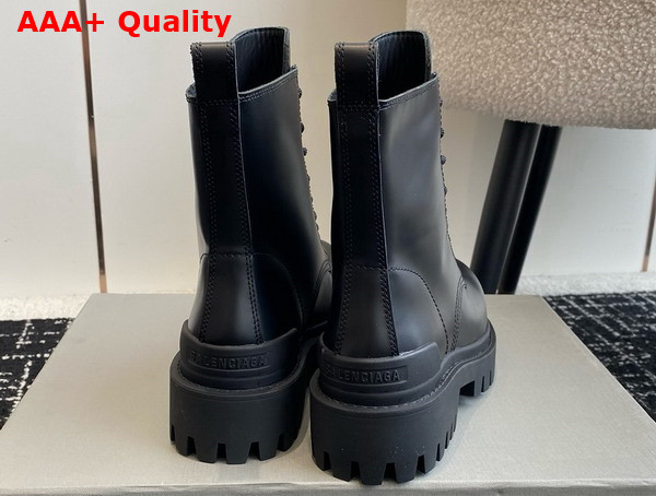 Balenciaga Strike Lace Up Boot in Black Matte Calfskin Replica