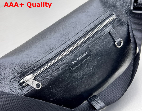 Balenciaga Superbusy Beltpack in Black Arena Lambskin Aged Silver Hardwar Replica