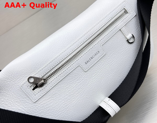 Balenciaga Superbusy Beltpack in White Arena Lambskin Aged Silver Hardwar Replica