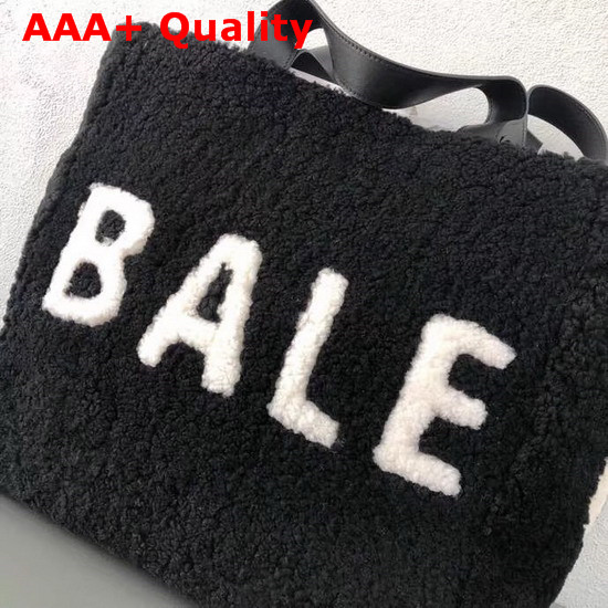 Balenciaga Tote M Shearling Black and White Replica