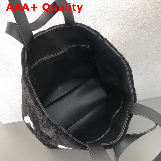 Balenciaga Tote M Shearling Black and White Replica