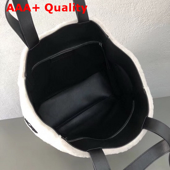 Balenciaga Tote M Shearling White and Black Replica