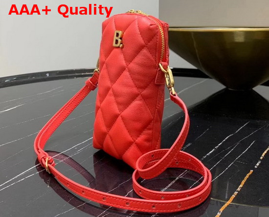 Balenciaga Touch Rectangle Bag in Red Quilted Nappa Calfskin Replica