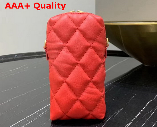 Balenciaga Touch Rectangle Bag in Red Quilted Nappa Calfskin Replica