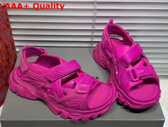 Balenciaga Track Sandal in Pink Neoprene and Rubber Replica