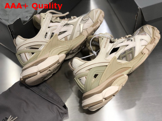 Balenciaga Track2 Sneaker in Beige Neoprene and Rubber Replica