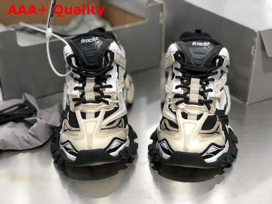 Balenciaga Track2 Sneaker in Beige and Black Neoprene and Rubber Replica