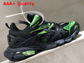 Balenciaga Track2 Sneaker in Black and Green Neoprene and Rubber Replica