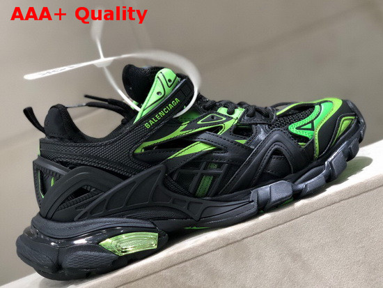 Balenciaga Track2 Sneaker in Black and Green Neoprene and Rubber Replica