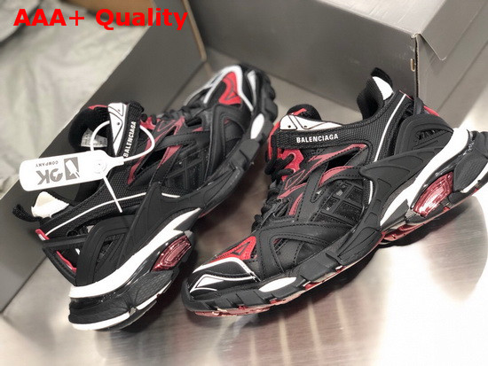 Balenciaga Track2 Sneaker in Black and Red Neoprene and Rubber Replica