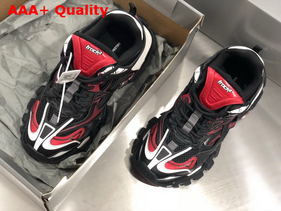 Balenciaga Track2 Sneaker in Black and Red Neoprene and Rubber Replica