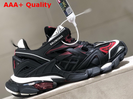 Balenciaga Track2 Sneaker in Black and Red Neoprene and Rubber Replica