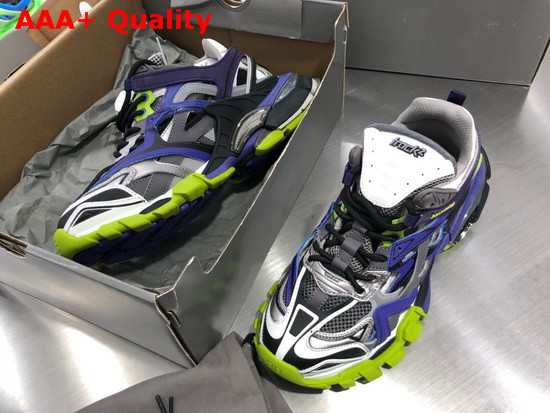 Balenciaga Track2 Sneaker in Blue and Grey Neoprene and Rubber Replica