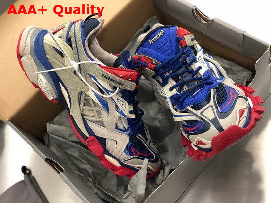 Balenciaga Track2 Sneaker in Grey and Blue Neoprene and Rubber Replica