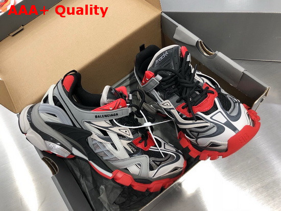 Balenciaga Track2 Sneaker in Grey and Orange Neoprene and Rubber Replica