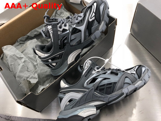 Balenciaga Track2 Sneaker in Grey and White Neoprene and Rubber Replica