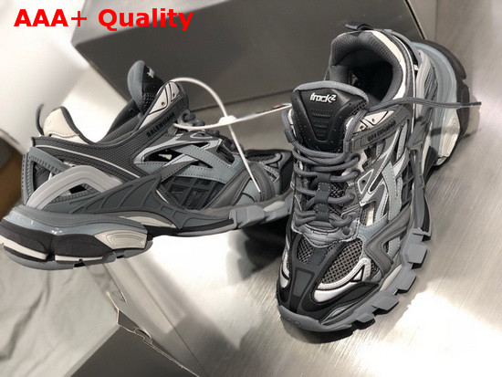 Balenciaga Track2 Sneaker in Grey and White Neoprene and Rubber Replica