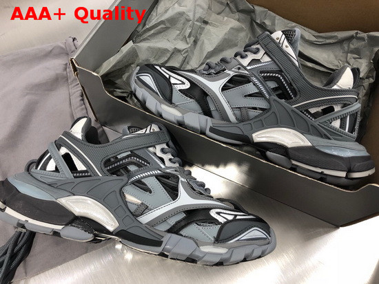 Balenciaga Track2 Sneaker in Grey and White Neoprene and Rubber Replica