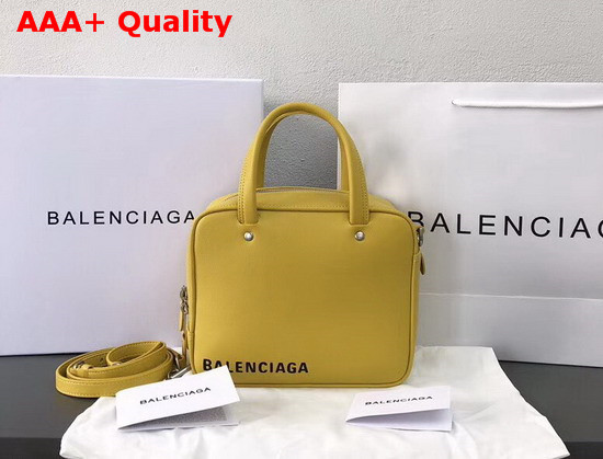 Balenciaga Triangle Square XS Yellow Calfskin Replica