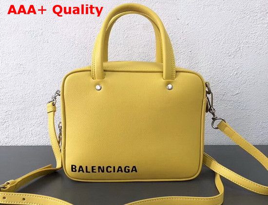 Balenciaga Triangle Square XS Yellow Calfskin Replica