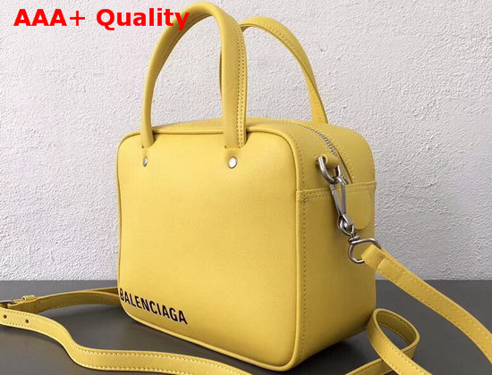 Balenciaga Triangle Square XS Yellow Calfskin Replica