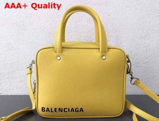 Balenciaga Triangle Square XS Yellow Calfskin Replica