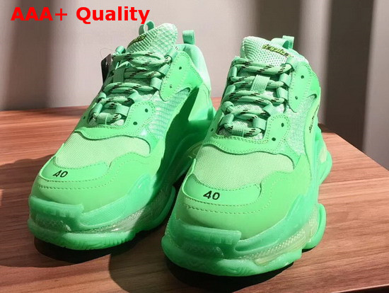 Balenciaga Triple S Clear Sole Trainers in Green Replica