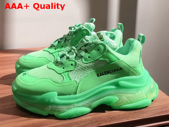 Balenciaga Triple S Clear Sole Trainers in Green Replica