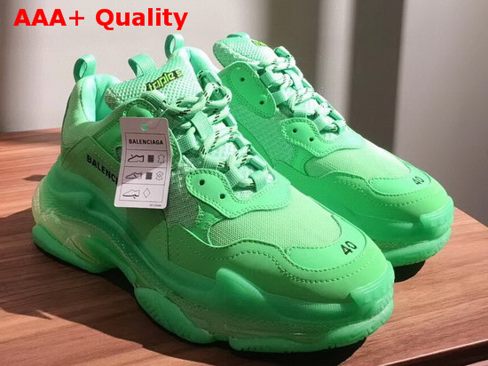 Balenciaga Triple S Clear Sole Trainers in Green Replica