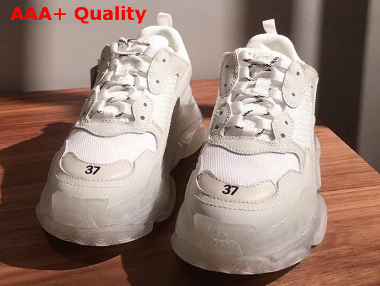 Balenciaga Triple S Clear Sole Trainers in White Replica