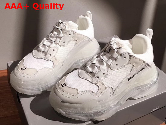 Balenciaga Triple S Clear Sole Trainers in White Replica