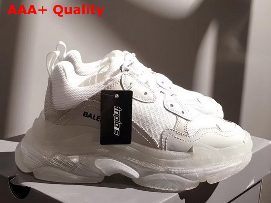 Balenciaga Triple S Clear Sole Trainers in White Replica