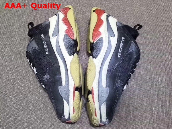 Balenciaga Triple S Trainer in Black Oversize Multimaterial Sneakers with Quilted Effect Replica