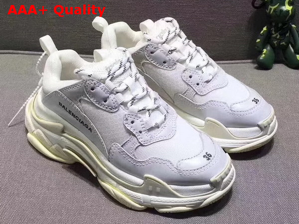 Balenciaga Triple S Trainer in White Oversize Multimaterial Sneakers with Quilted Effect Replica