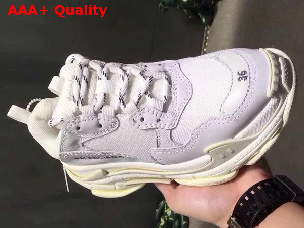 Balenciaga Triple S Trainer in White Oversize Multimaterial Sneakers with Quilted Effect Replica