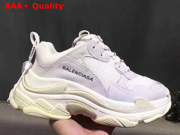 Balenciaga Triple S Trainer in White Oversize Multimaterial Sneakers with Quilted Effect Replica