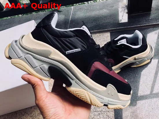 Balenciaga Triple S Trainers with Quilted Effect Black and Red Replica