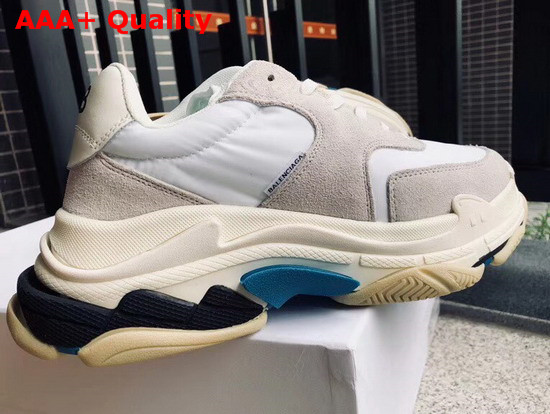 Balenciaga Triple S Trainers with Quilted Effect in Beige Replica