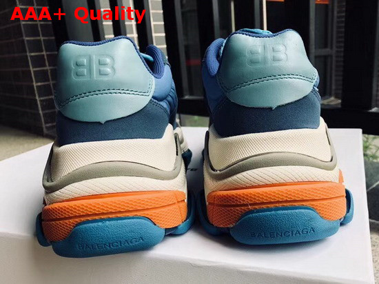 Balenciaga Triple S Trainers with Quilted Effect in Blue Replica