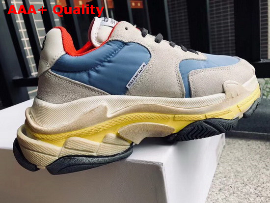 Balenciaga Triple S Trainers with Quilted Effect in Grey Blue White Replica