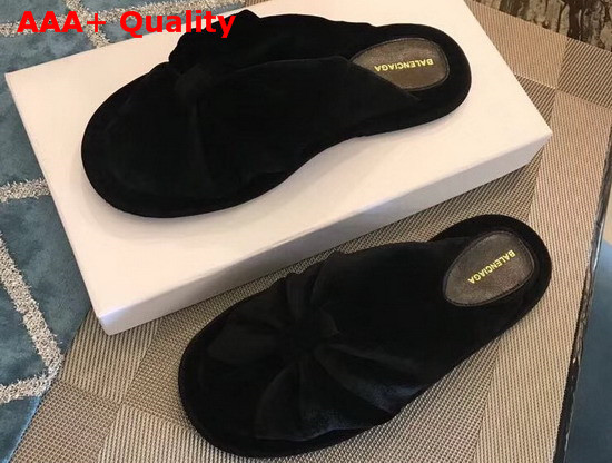 Balenciaga Velvet Mules in Black Replica