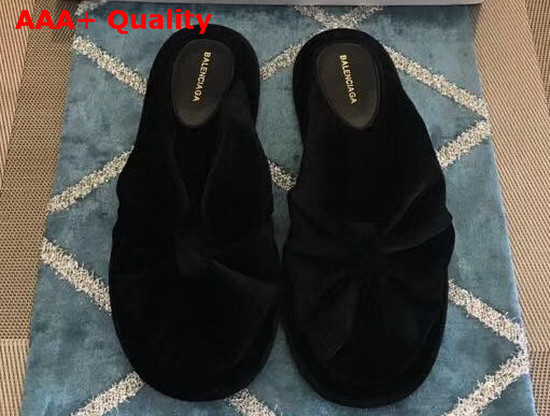 Balenciaga Velvet Mules in Black Replica