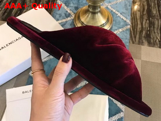 Balenciaga Velvet Mules in Dark Red Replica