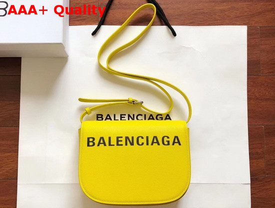 Balenciaga Ville Day Bag in Yellow Grained Calfskin Replica