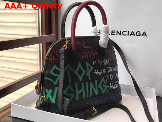 Balenciaga Ville Graffiti Top Handle S Black Multicolor Replica