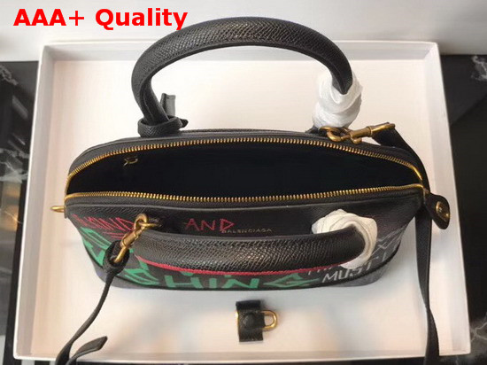 Balenciaga Ville Graffiti Top Handle S Black Multicolor Replica