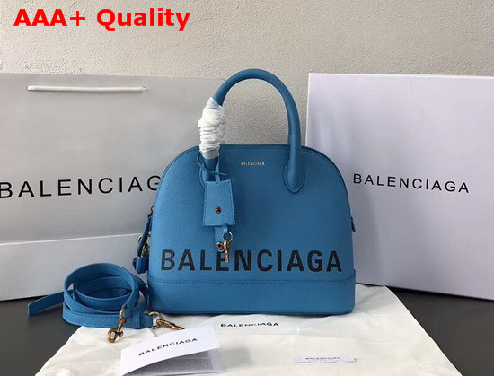 Balenciaga Ville Top Handle S Bleu Turquoise Grained Calfskin Replica